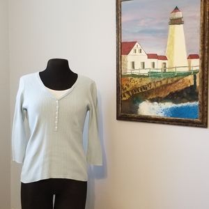 Light Blue 3/4 Sleeve Top